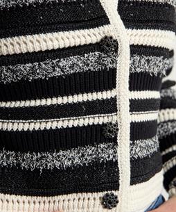 OUI Strickjacke mit Streifen und Pailletten