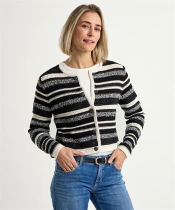 OUI Strickjacke mit Streifen und Pailletten