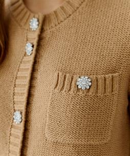 OUI Strickjacke Strassknöpfen