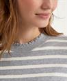 OUI Sweatshirt kurzarm gestreift mit Rüschen