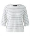 OUI Sweatshirt Leinenmischung Pailletten Streifen