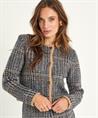 OUI Wollmischung Strickjacke Karos