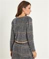 OUI Wollmischung Strickjacke Karos