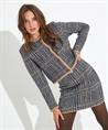 OUI Wollmischung Strickjacke Karos