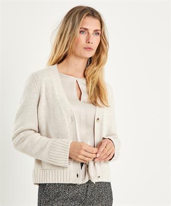 OUI Wollmischung Strickjacke Taschen