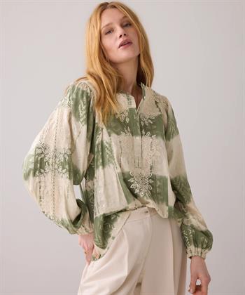 Summum bestickte Bluse Tie Dye Lurex