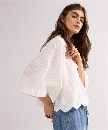 Summum Bluse 3D Blumenstickerei