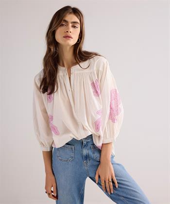 Summum Bluse Baumwoll-Voile mit Stickerei