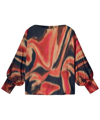 Summum Bluse Fledermausärmel unscharfer Print