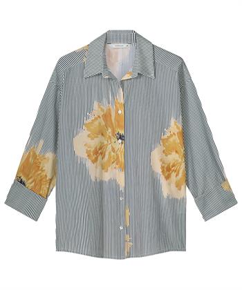 Summum Bluse gestreift Blumen