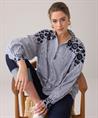 Summum Bluse gestreift Blumenstickerei