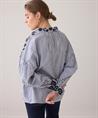 Summum Bluse gestreift Blumenstickerei