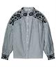 Summum Bluse gestreift Blumenstickerei