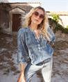 Summum Bluse im Denim-Look mit Streifen und Pailletten