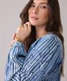 Summum Bluse im Denim-Look mit Streifen und Pailletten