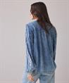 Summum Bluse im Denim-Look mit Streifen und Pailletten