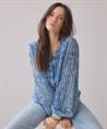 Summum Bluse im Denim-Look mit Streifen und Pailletten