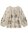 Summum Bluse Leinenmischung Stickerei