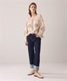 Summum Bluse Leinenmischung Stickerei