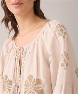 Summum Bluse Leinenmischung Stickerei