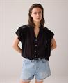 Summum Bluse Lurex Stickerei