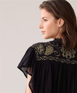 Summum Bluse Lurex Stickerei