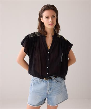 Summum Bluse Lurex Stickerei