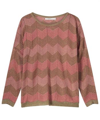 Summum durchbrochener Pullover Zickzack-Lurex