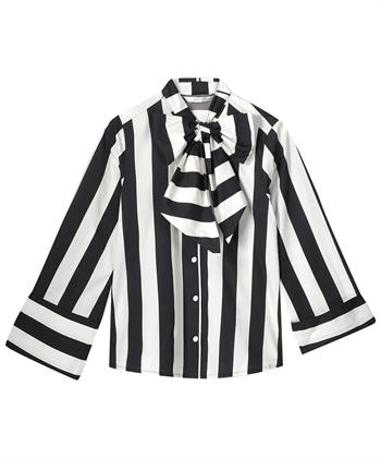 Summum gestreifte Bluse mit Schleife