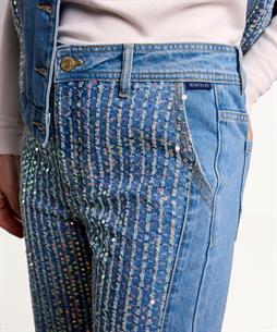 Summum Jeans mit weitem Bein und Pailletten Alya