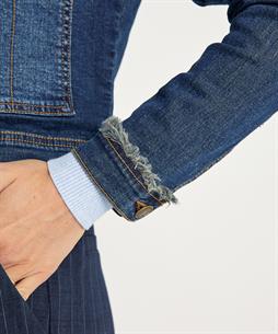 Summum Jeansjacke mit schmalen Fransen