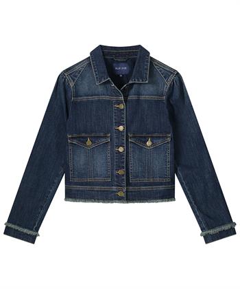 Summum Jeansjacke mit schmalen Fransen