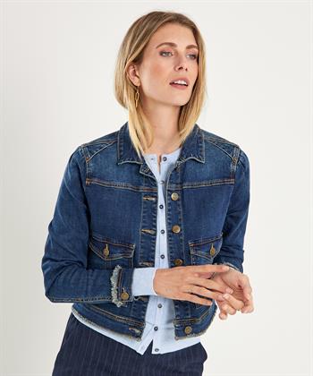 Summum Jeansjacke mit schmalen Fransen