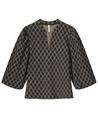 Summum Karo Top Lurex Puffärmel