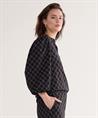 Summum Karo Top Lurex Puffärmel