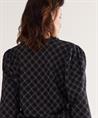 Summum Karo Top Lurex Puffärmel