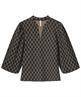 Summum Karo Top Lurex Puffärmel