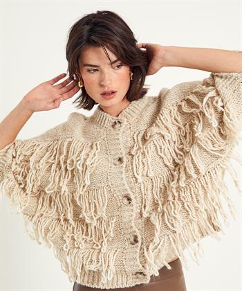 Summum Kimono-Strickjacke mit Rüschen