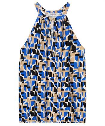 Summum Neckholder Top geometrische Grafik