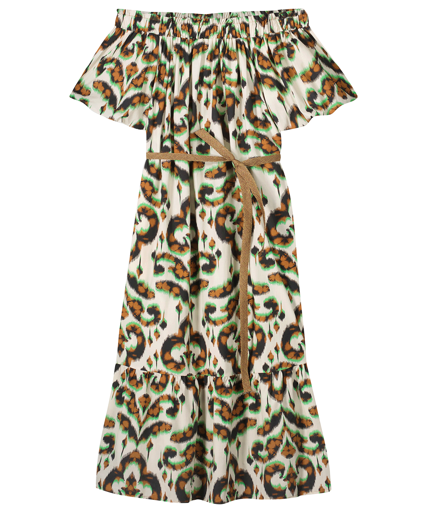 Summum Off Shoulder Jurk Ornament Druck