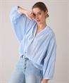 Summum Oversized Bluse Lurexstreifen