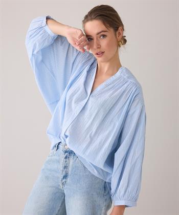 Summum Oversized Bluse Lurexstreifen