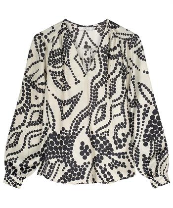 Summum Puffärmel-Bluse mit Polka Dots