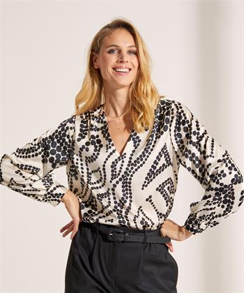 Summum Puffärmel-Bluse mit Polka Dots