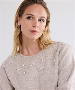Summum Pullover 3D Blumen Strasssteine