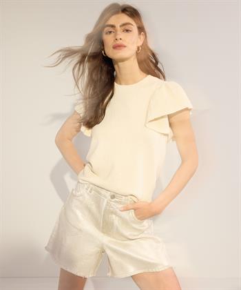 Summum Pullover Lurex Volantärmel