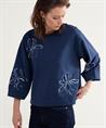 Summum Pullover Pailletten Blume