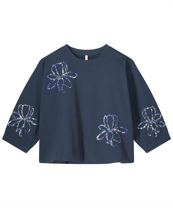 Summum Pullover Pailletten Blume