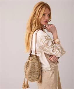 Summum Raffia Umhängetasche Lurex