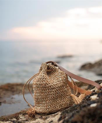 Summum Raffia Umhängetasche Lurex